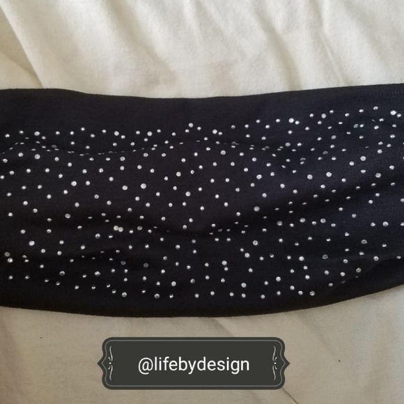Boho Turban Wide Stretch Headband with Studs - Picture 3 of 5