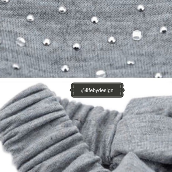 Boho Turban Wide Stretch Headband with Studs - Picture 4 of 5