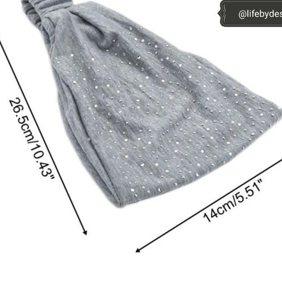 Boho Turban Wide Stretch Headband with Studs - Picture 5 of 5