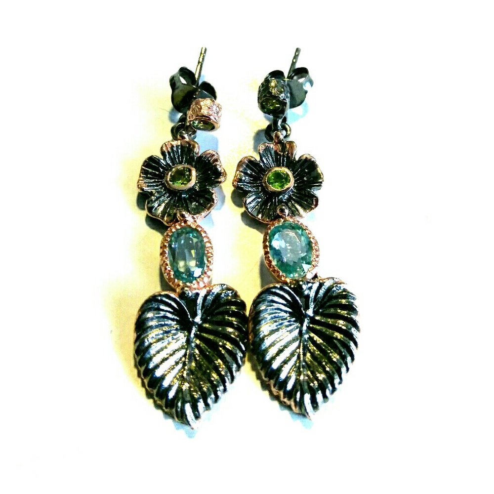 NWT Blue Topaz Sterling Silver Earrings