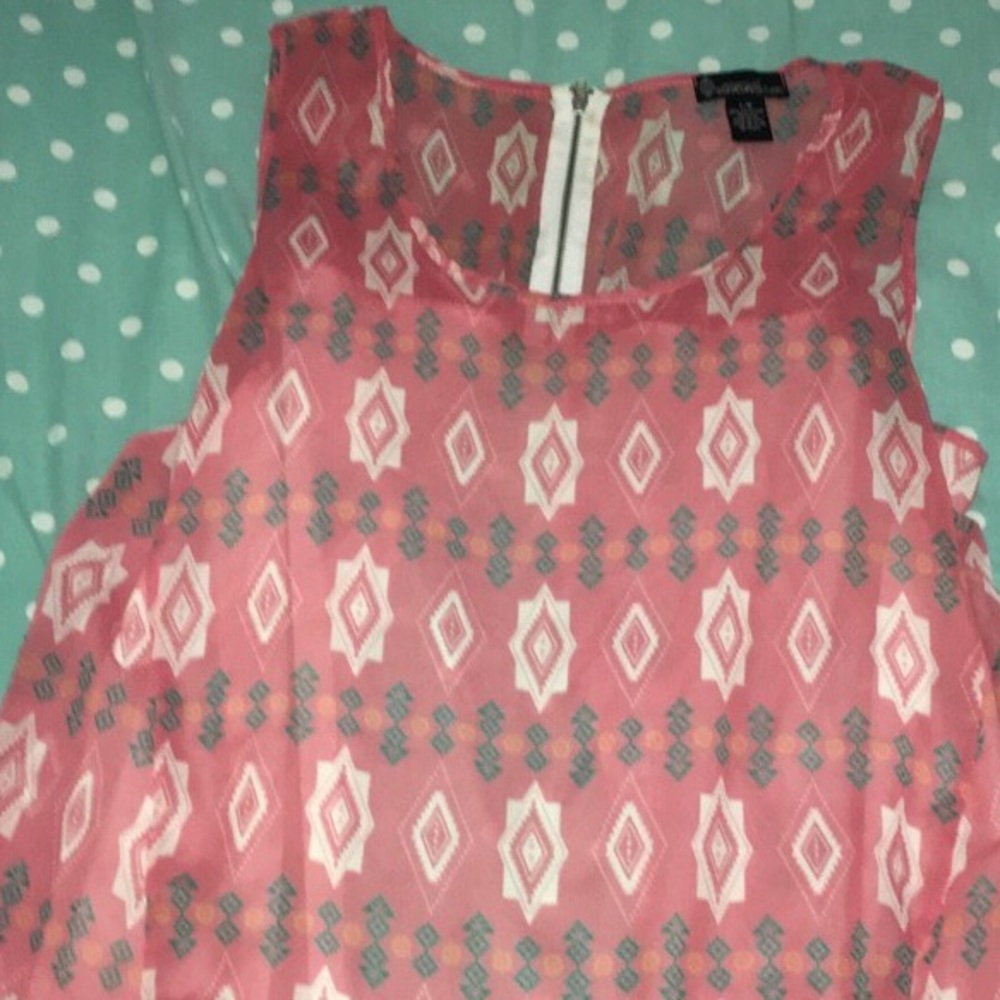 Hi-low printed tank top