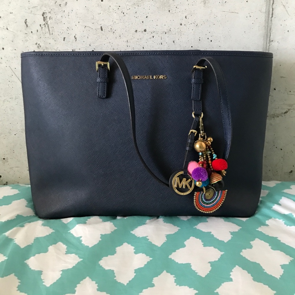 Blue Michael Kors Tote Purse
