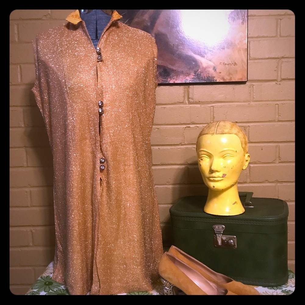 Stunning Vintage Union Made Gold Glitter Tunic