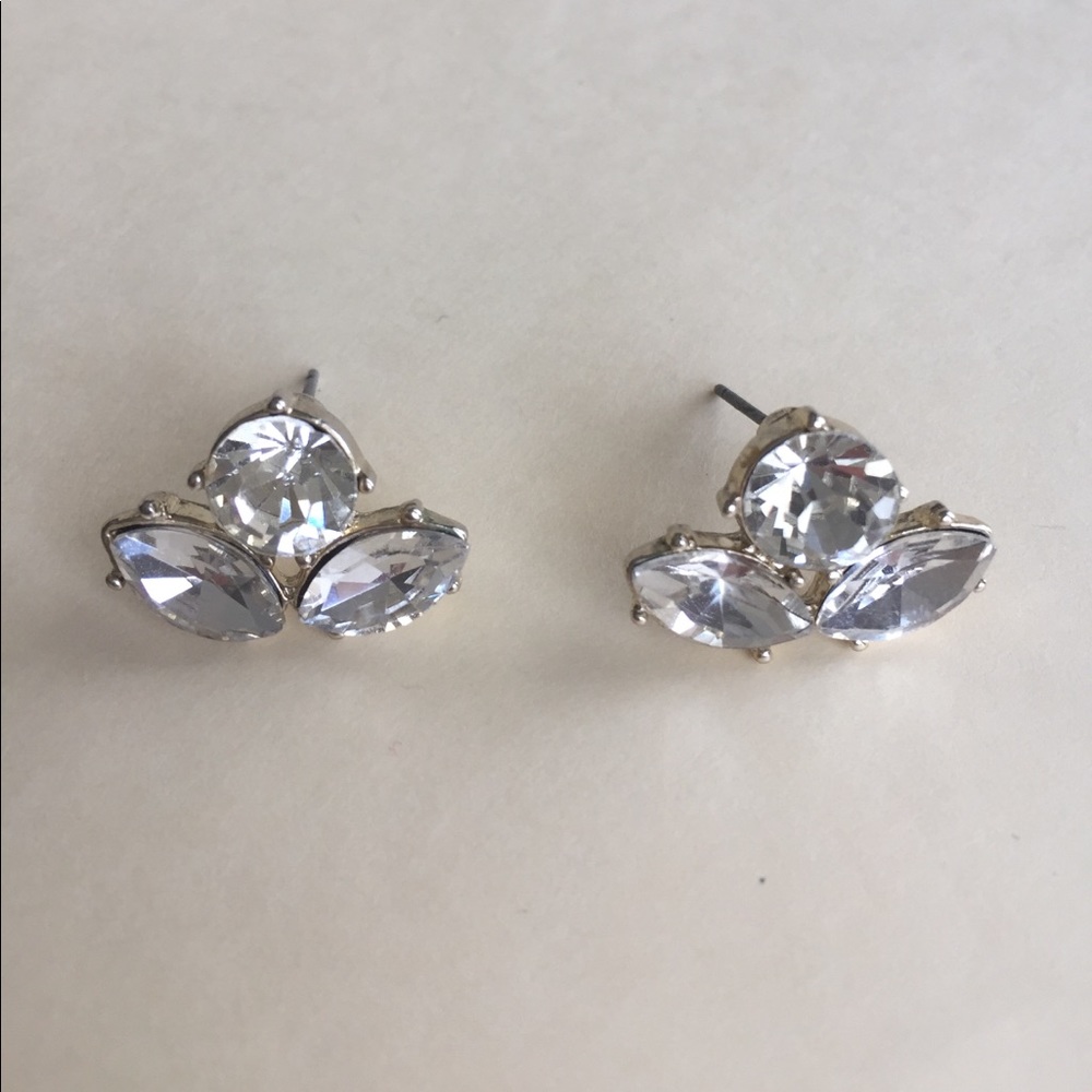 J. Crew Crystal and Gold Earrings