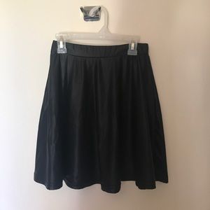 Pleather Mini Skater Skirt