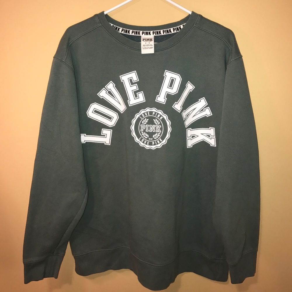 ✖️SOLD✖️Pink Victoria's Secret green pullover