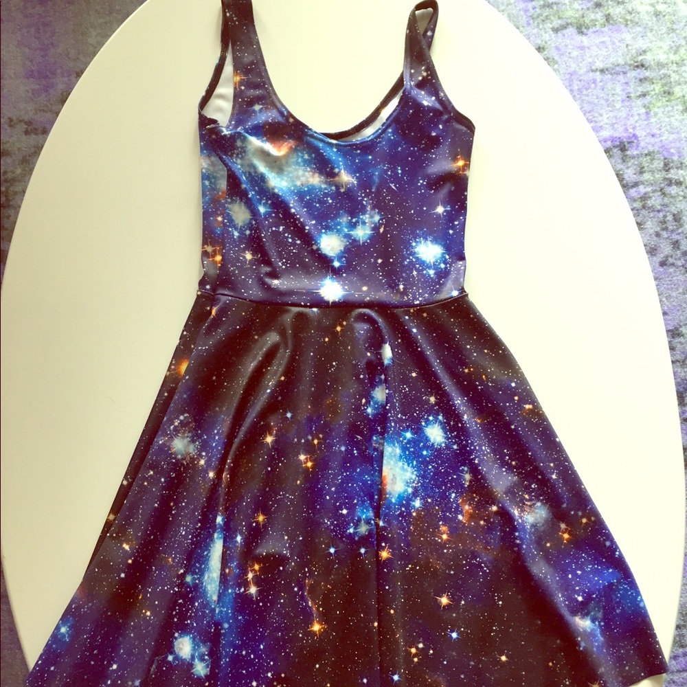 Black milk galaxy blue skater dress size xs
