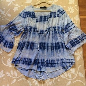 NWOT Blue Life Boho Sleeve Romper