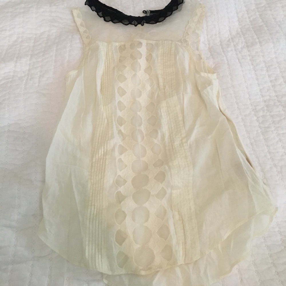 Sheer cream blouse