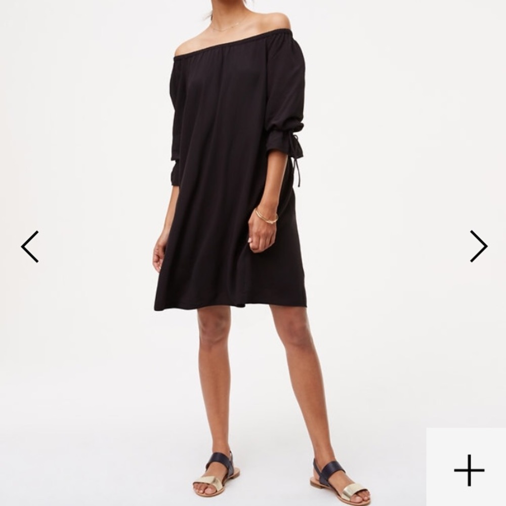 LOFT tie cuff off shoulder dress size XS