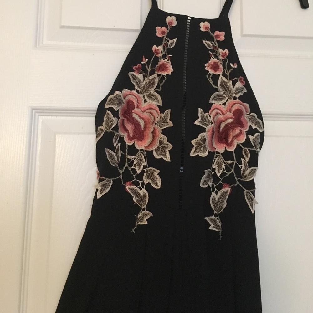 Black maxi floral dress