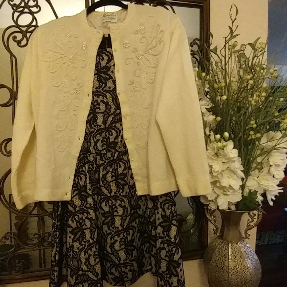 1950s 1960s vintage cardigan sweater