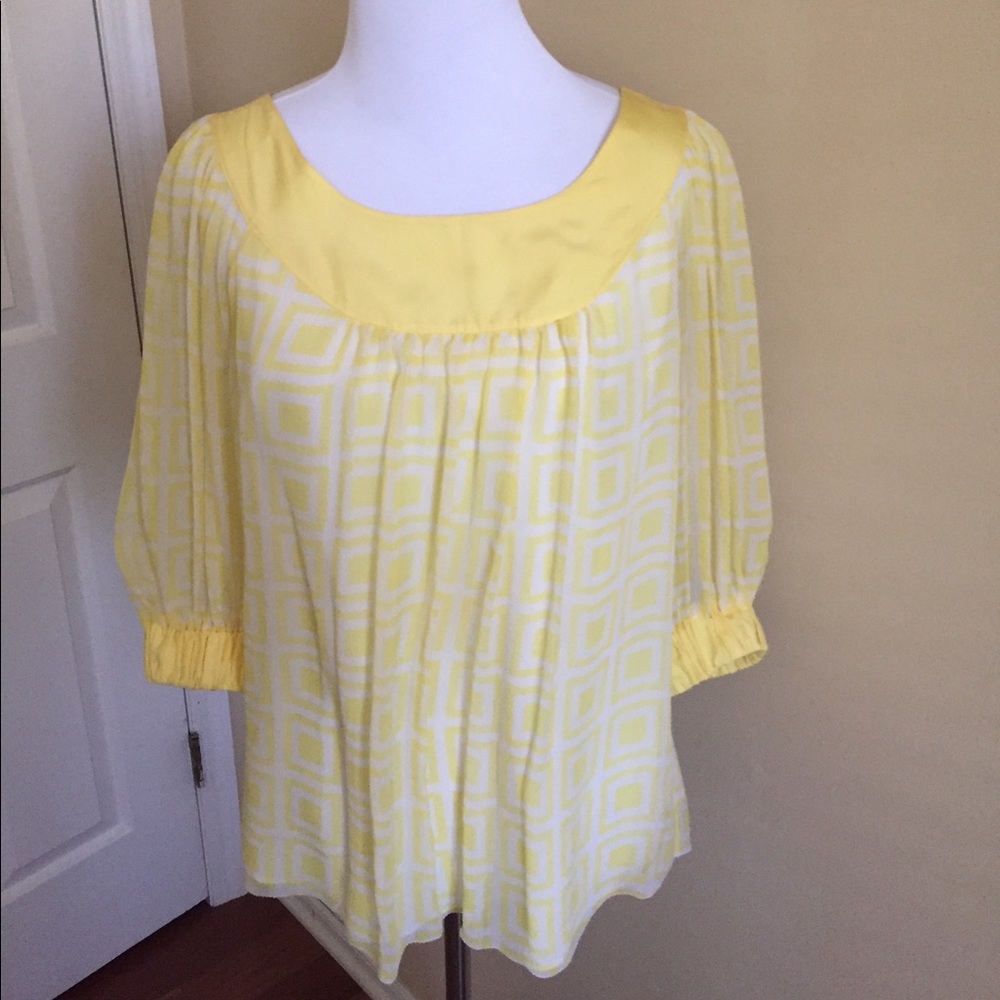 Banana Republic sunny silk yellow blouse