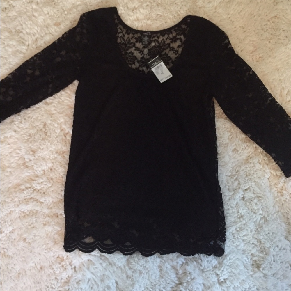 Rue 21 Black Lace Shirt