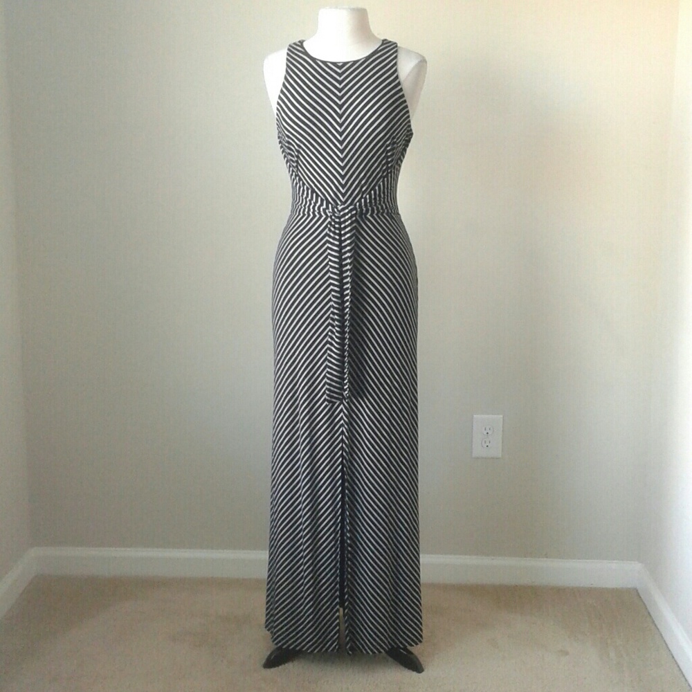 Tie front stripe maxi dress SOLD!!!! - Picture 1 of 3