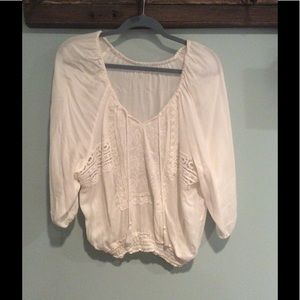 Cream romantic top