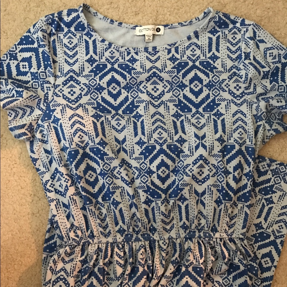 Aztec print t-shirt dress