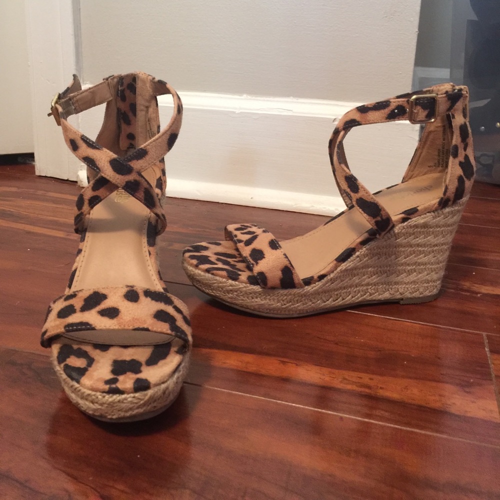 Cheetah print wedges