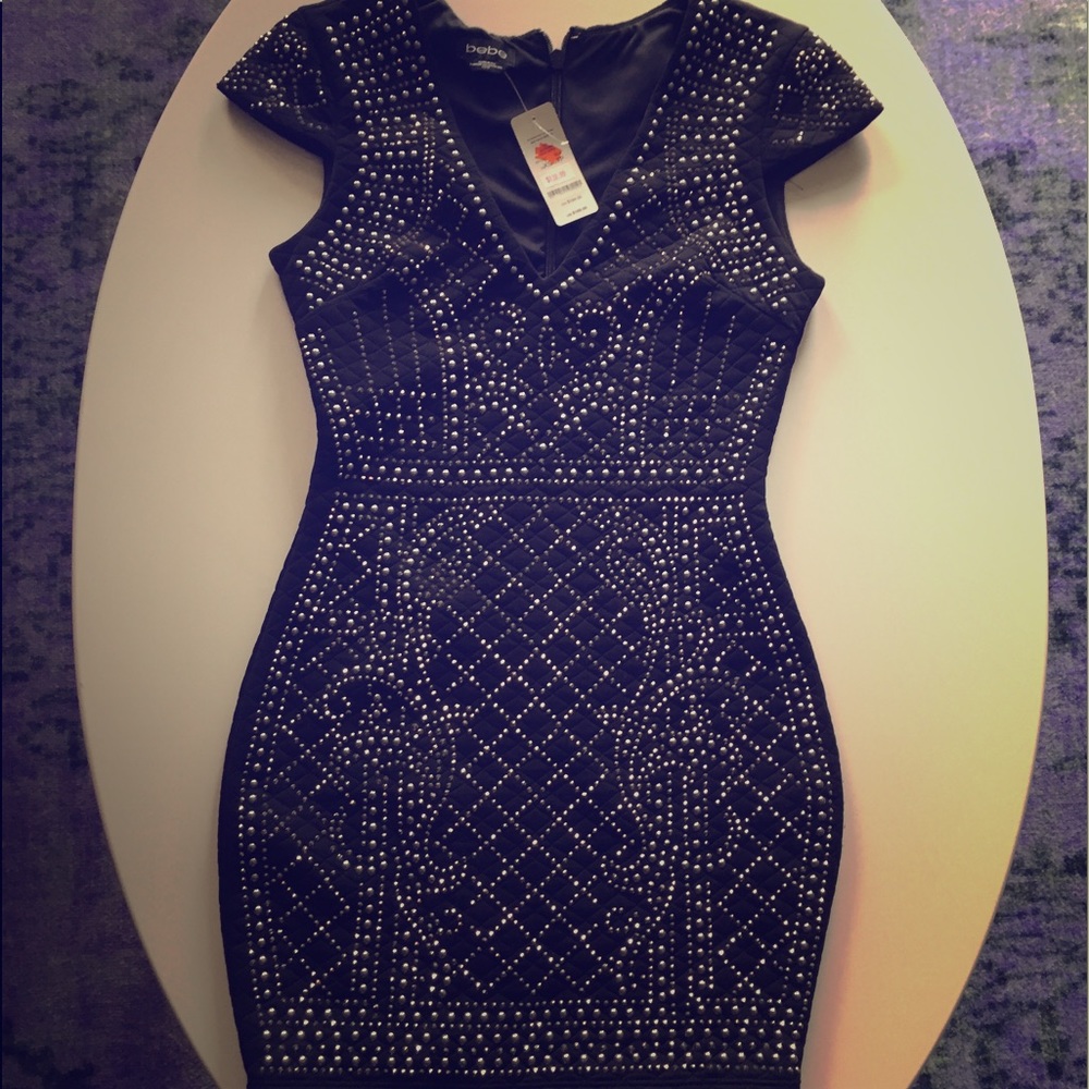 Bebe Black Sparkly Dress Sz XS!