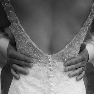 White lace wedding dress