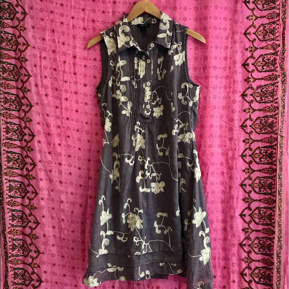 Boho Linen blend sleeveless dress size medium