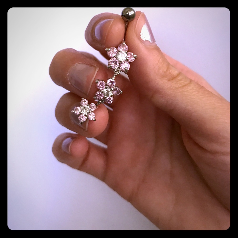 Flowered Belly Button Ring
