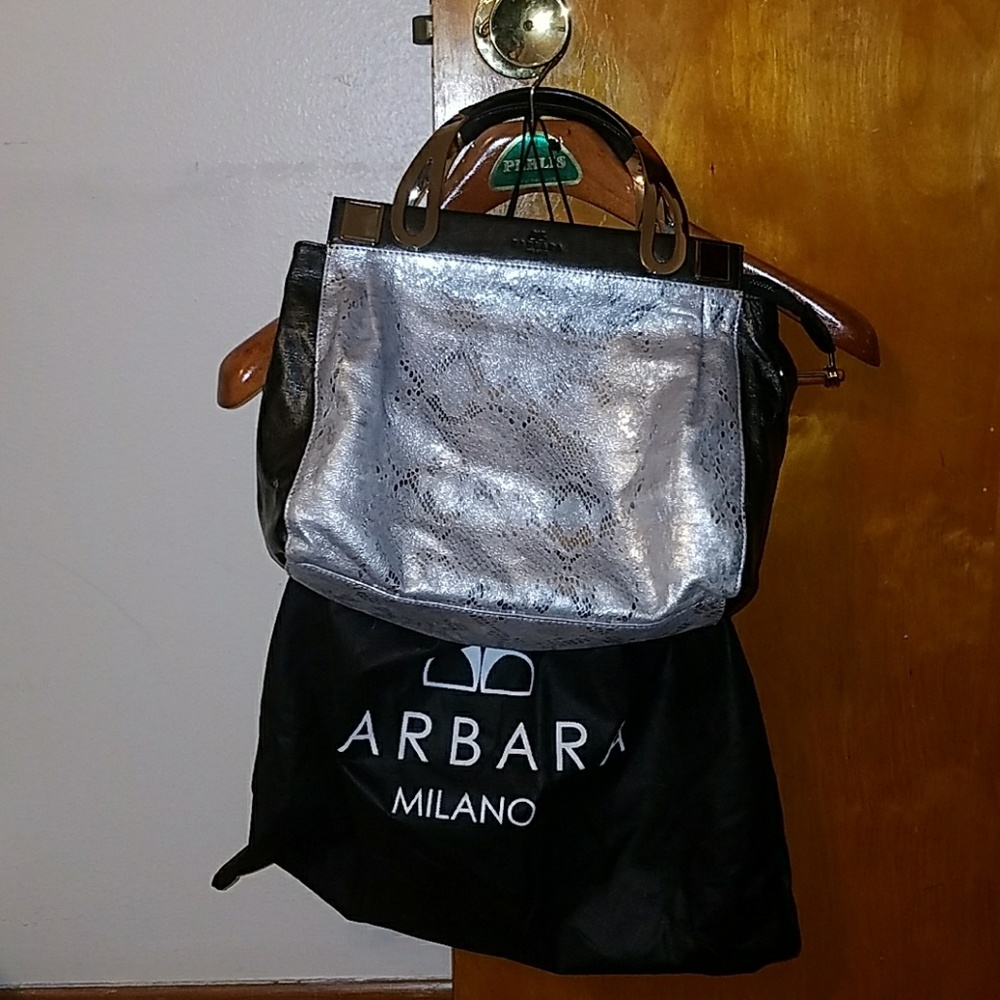 Barbara Milano bag with silver hardware
