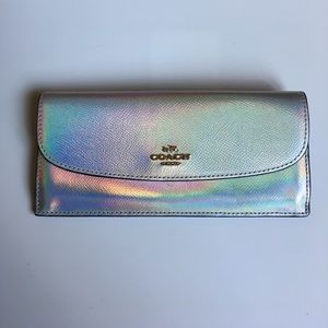 Silver iridescent Coach wallet