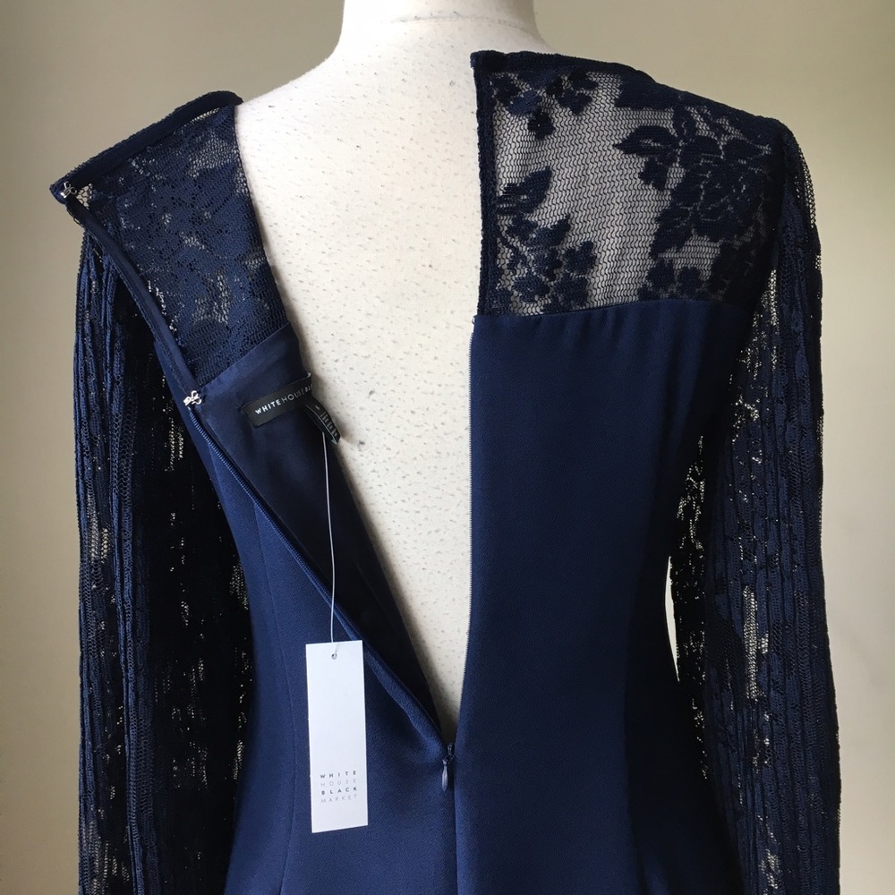 Pleated lace sleeve shift dress SOLD - Picture 3 of 5