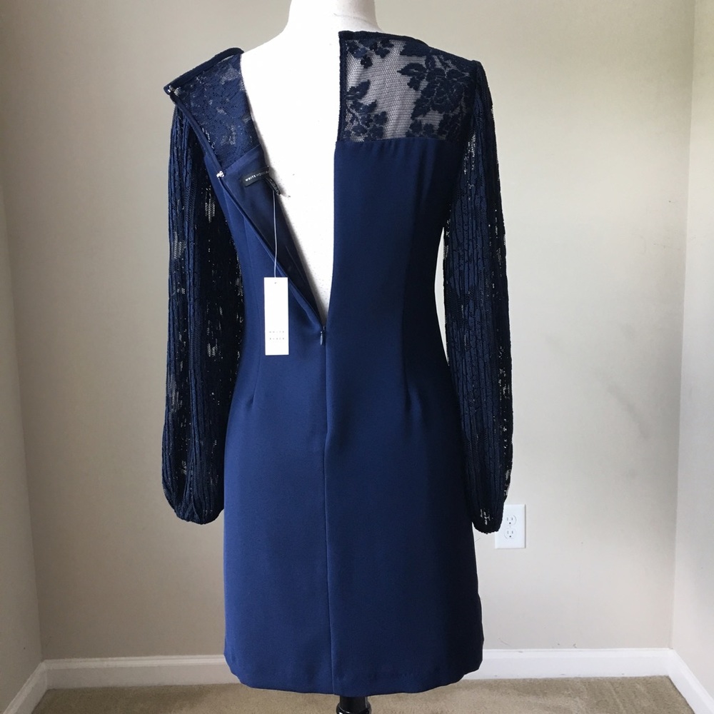 Pleated lace sleeve shift dress SOLD - Picture 4 of 5