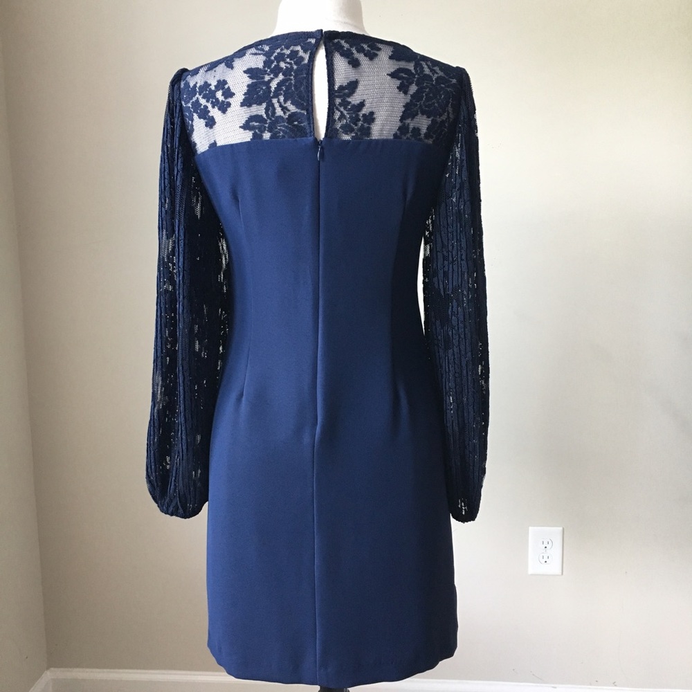 Pleated lace sleeve shift dress SOLD - Picture 5 of 5