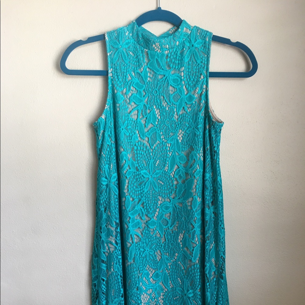 Blue lace dress