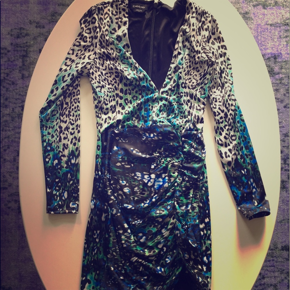 Bebe Animal Print Dress sz XS