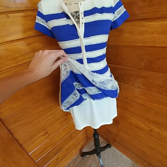 💙Skater Dress with Lace Detail - Picture 5 of 6