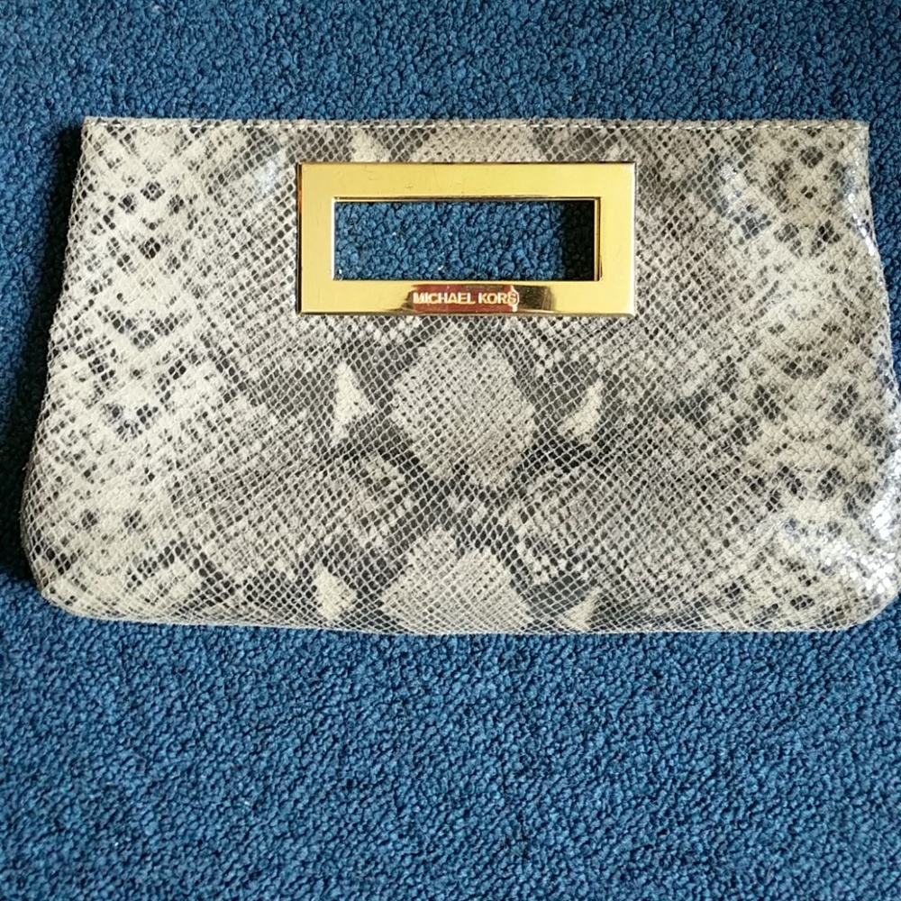 Michael Kors snakeskin clutch