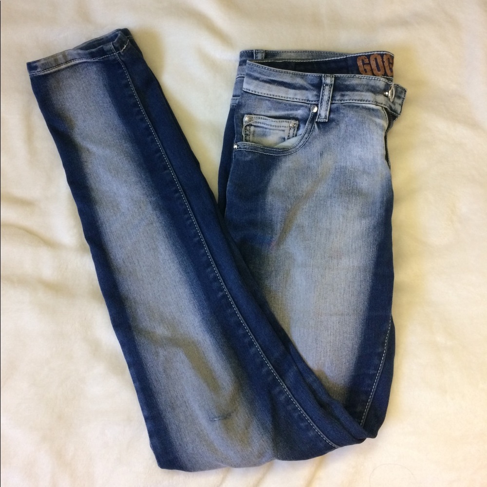 Blue Faded Textured Jeans Size 7
