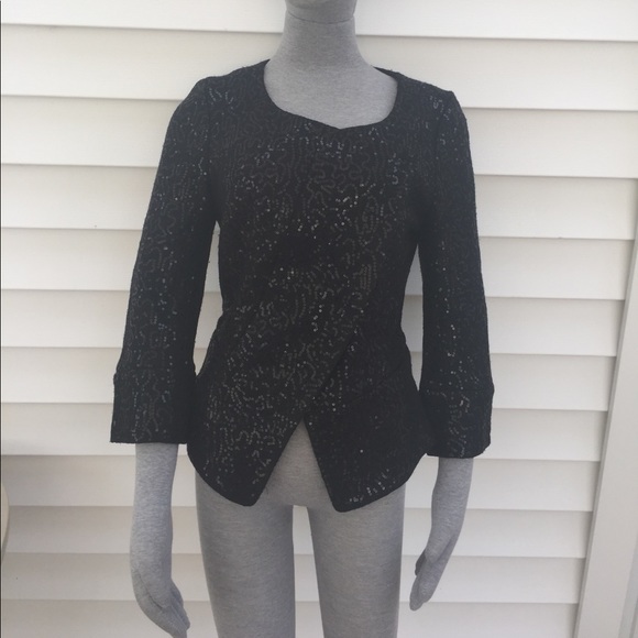 Banana republic sequins black blazer size 4 nwt - Picture 1 of 6
