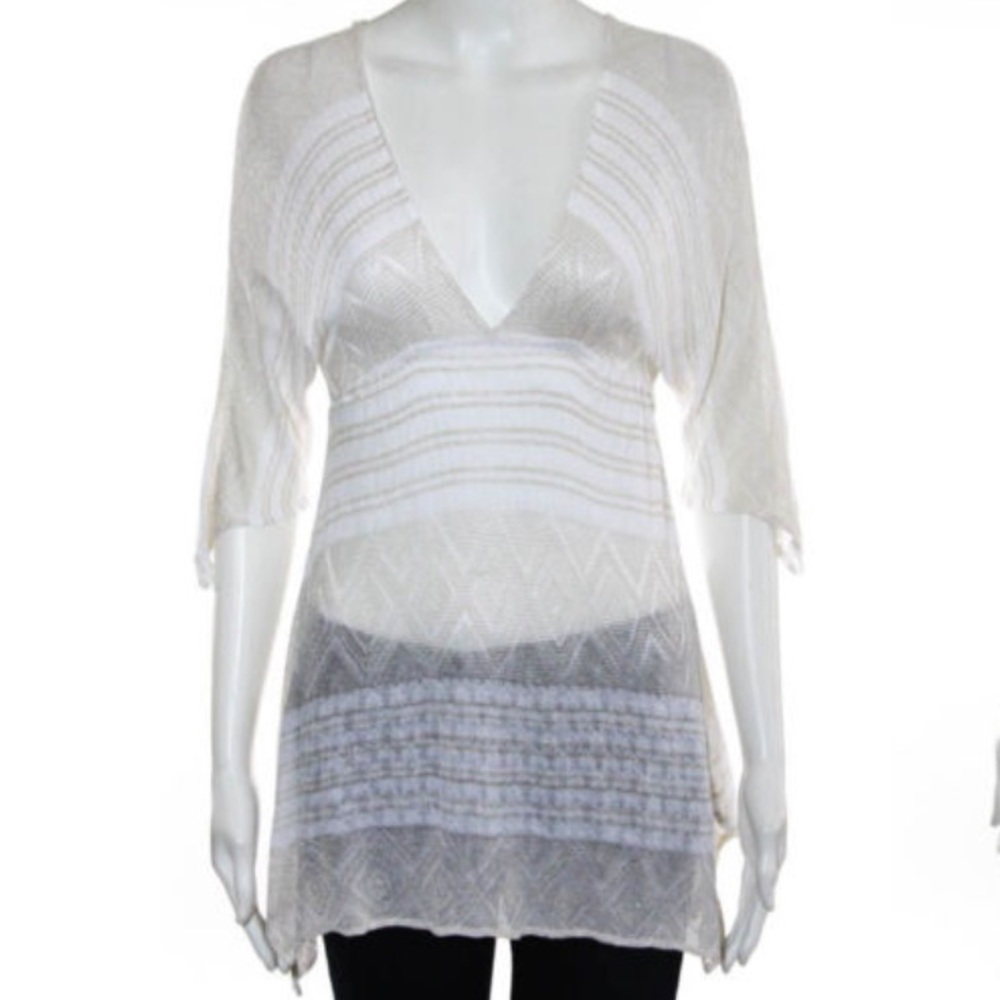 LAST CALL 9/11/22 - Vitamin A Sheer Deep V Dolman Sleeve Tunic