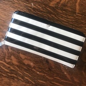 Kate Spade black and white striped wallet