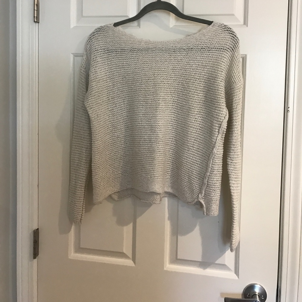Hollister crochet back sweater