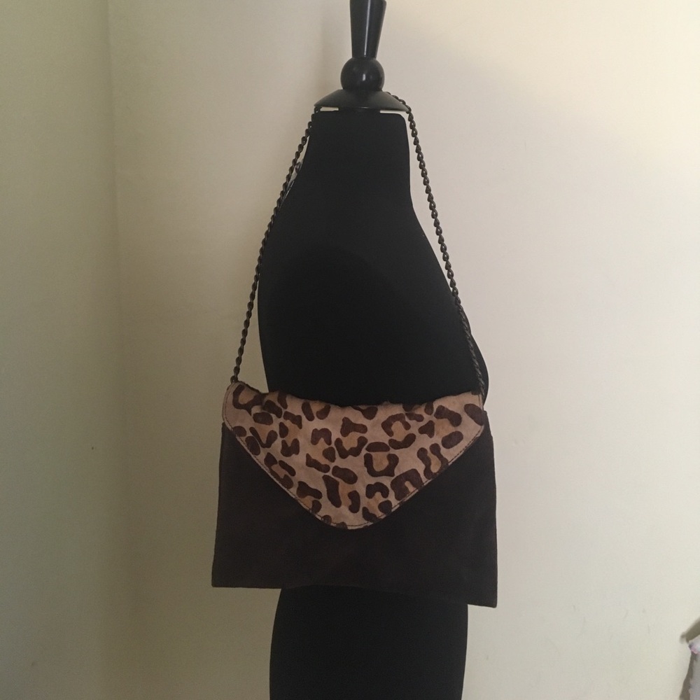 J.Crew leopard and brown shoulder or clutch