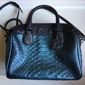 Blue glittery leather Coach bag