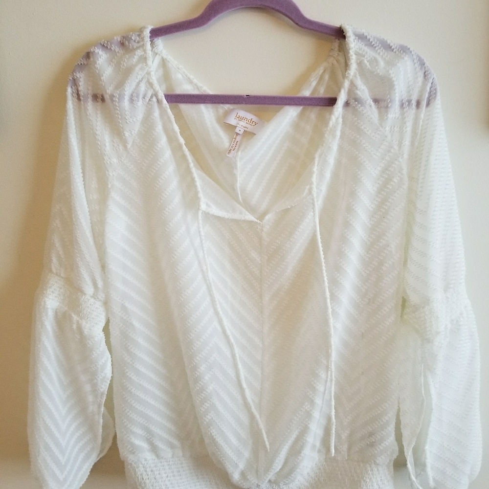 LAUNDRY WOMENS BLOUSE LONG SLEEVE SIZE 8
