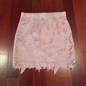 American Eagle pink lace bodycon skirt