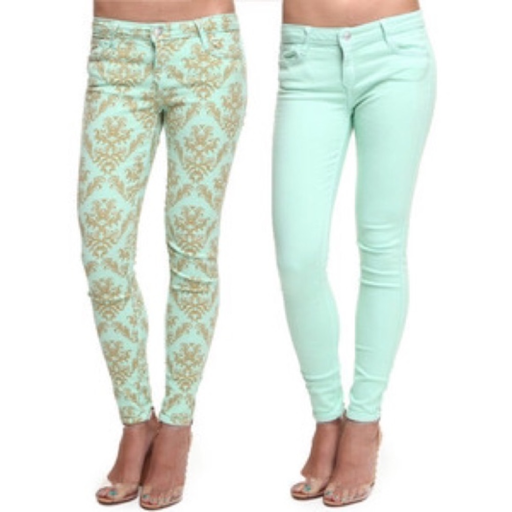 bleulab pistachio mint green skinny 👖EUC ❤️