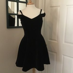 Francesca's Velvet Style Black Dress