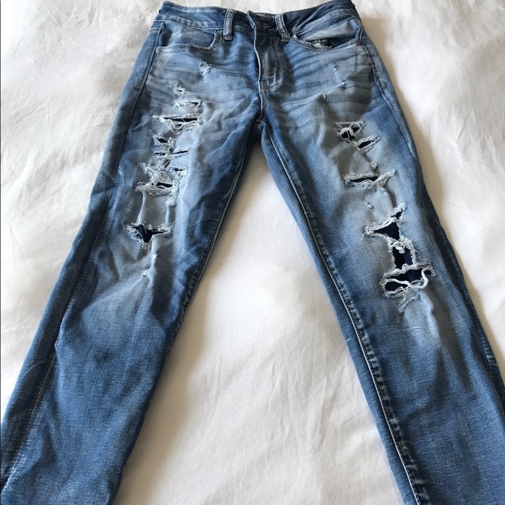 AE high rise cropped distressed jeggings - 2R