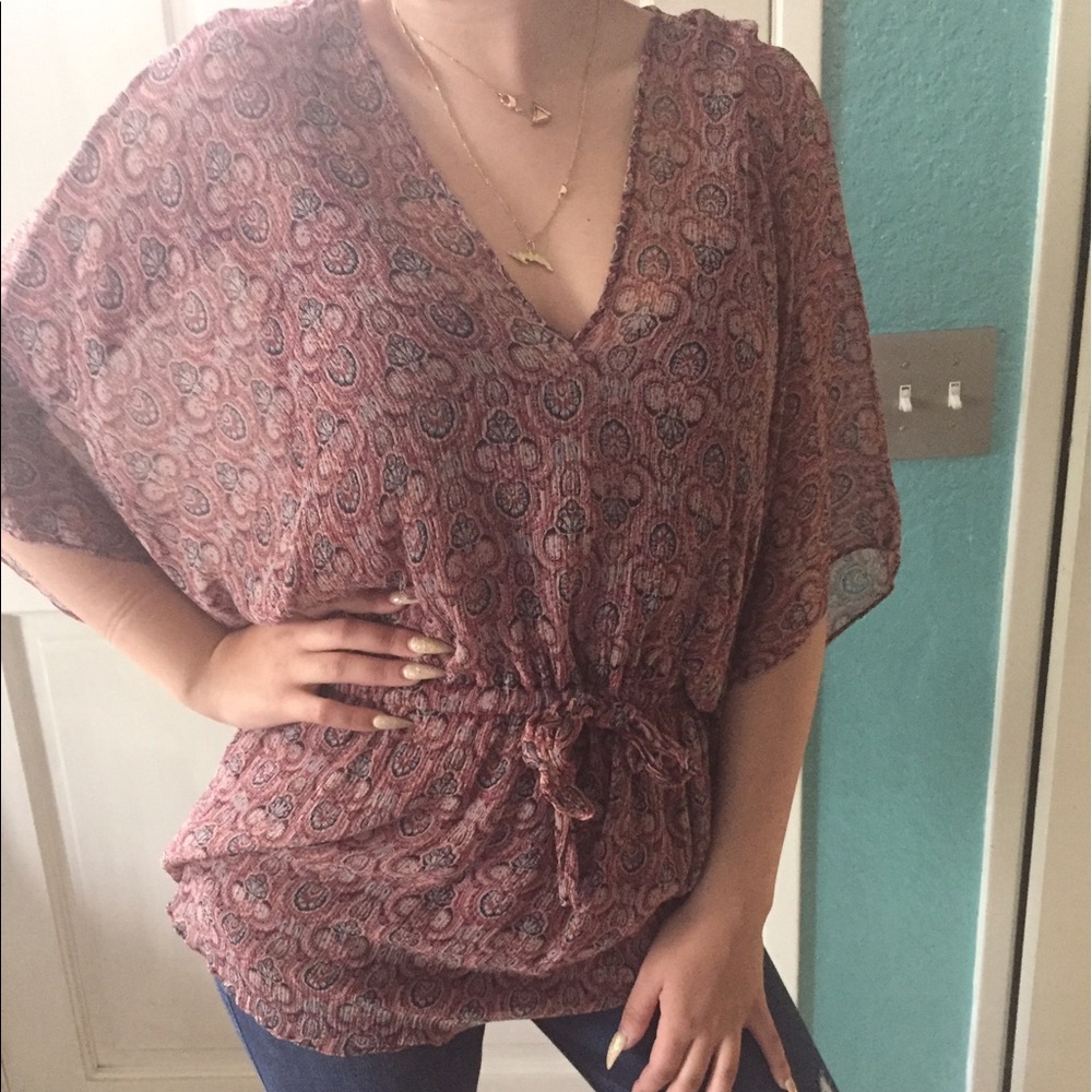 Maroon patterned Blouse