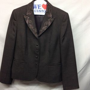 Kasper 2 piece brown skirt suit