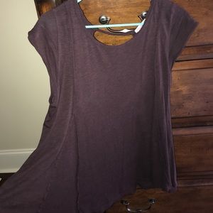 Maroon/Burgundy Short Sleeve Top w/Back Cutout
